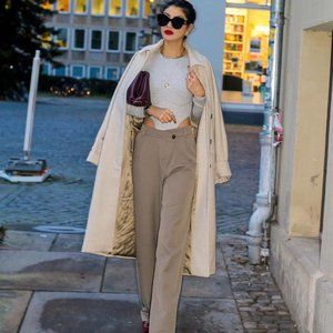 NWT ZARA FULL LENGTH PANTS FRONT WRAP